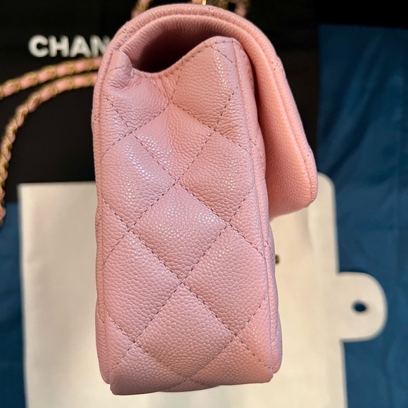 Chanel Mini Rectangular Flap Top Handle Caviar (Light Pink) - Picture 4 of 16